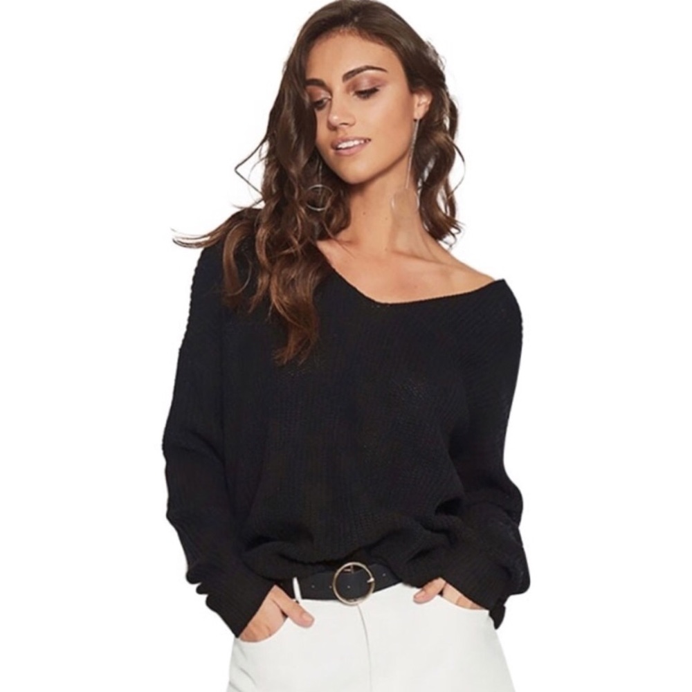 SALE Twisted Open BackFront Twist Knot Sweater - Picture 3 of 7